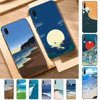 toplbpcs sea wave sunrise phone case for huawei y 6 9 7 5 8s prime 2019 2018 enjoy 7 plus