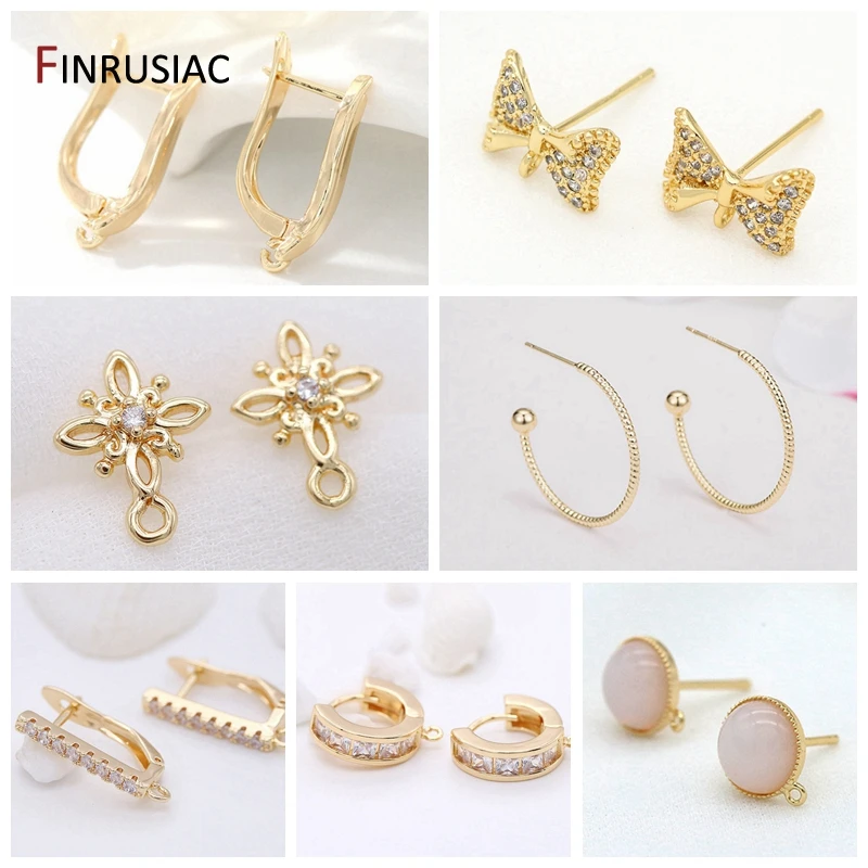 Earring Making Supplies 14k Gold Plated Earring Hooks Earrings Findings Components DIY Jewellery Craft Wholesale