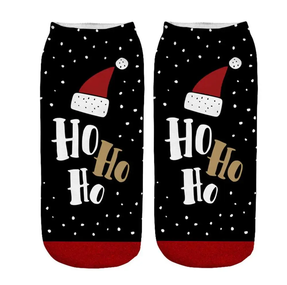 Casual Work Women Socks 3D Christmas Santa Sock Xmas Ladies Soxs Meias Elk Printing Medium Sports Lovely Female Chaussette | Женская