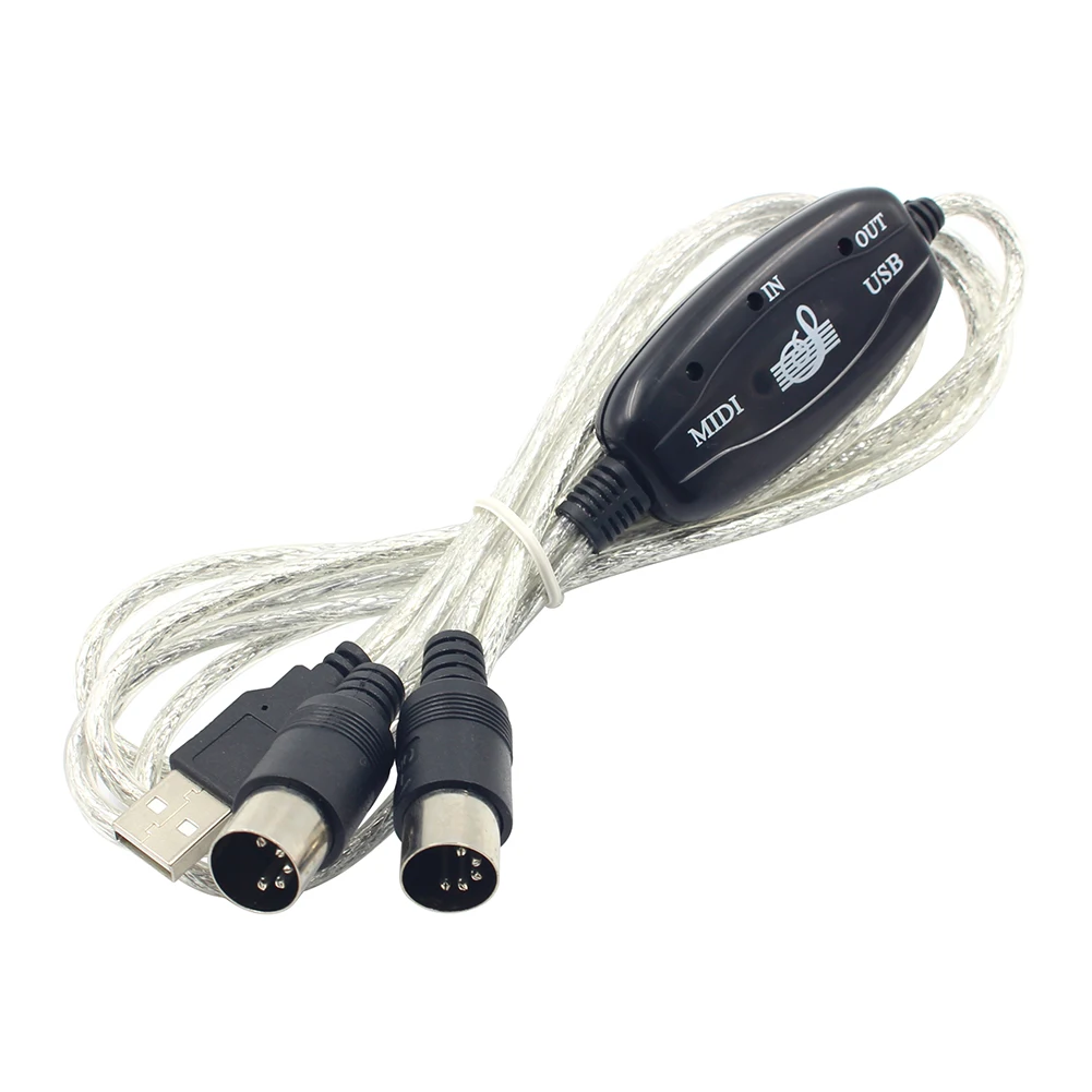 Pro USB IN-OUT MIDI adaptador Cable PC a música teclado electrónico convertidor