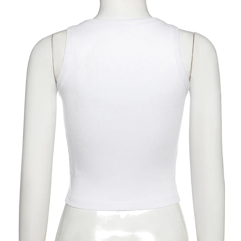 

Gxcmhbwj Round Neck Metal Front Straps Sleeveless Sexy Female Corset Underwear Crop Tops Streetwear Camisole Party Club Bustier