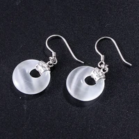 sa silverage 1 6cmx1 4cm 3 06g water drop earrings 925 925 sterling silver jewelry black agate opal fashion ladies earrings