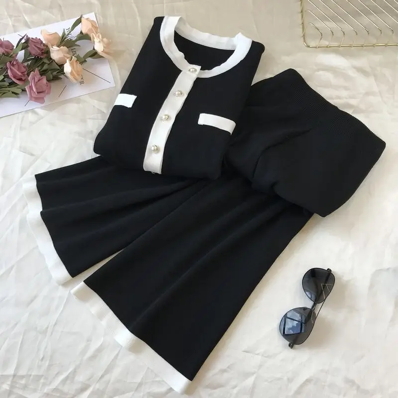 Женские Элегантные комплекты из двух предметов осень-зима однобортный свитер
