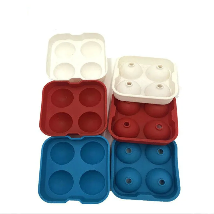 Силиконовая форма для льда с четырьмя отверстиями многоцветная силиконовая