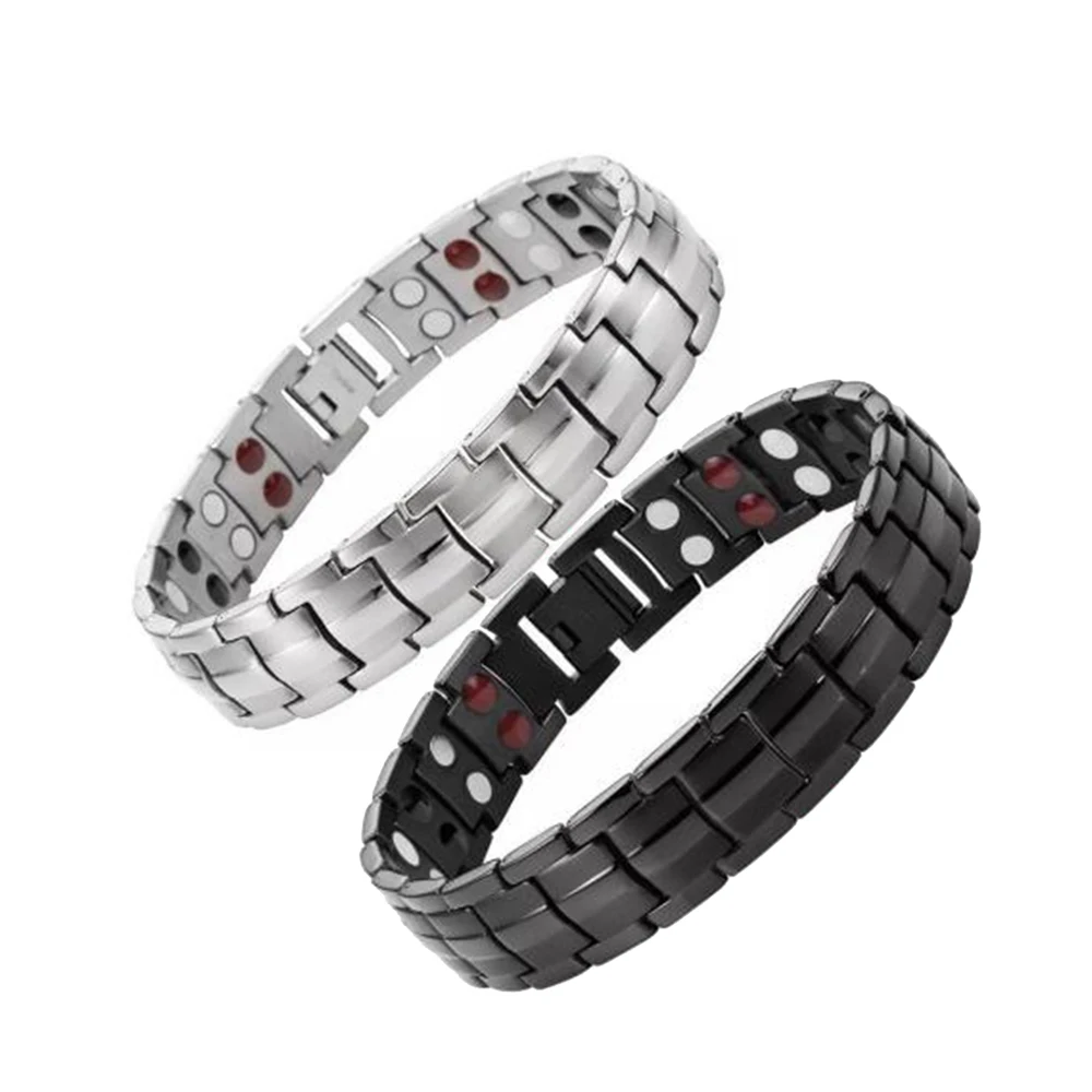 Мужские браслеты Магнитный браслет исцеляющая энергия двойные мужские с