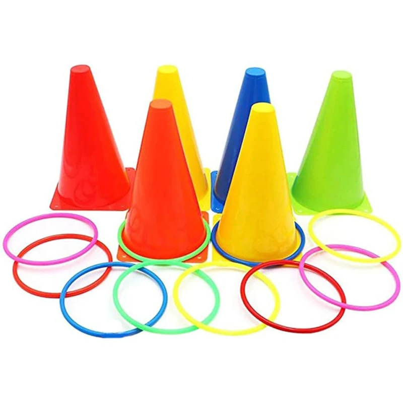 

Hoop Ring Toss Game,Plastic Ring Educational Puzzle Toy Garden Backyard Outdoor Games for Kids Sports Day Games Supplies