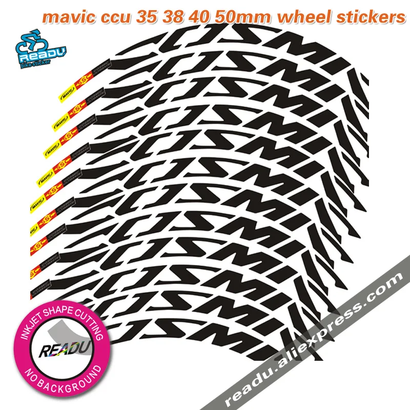 mavic Cosmic ccu Road Bike Wheelset decals 700C  bicycle Wheel rims stickers  A Pair rim depth 40mm 50mm bike ccu stickers