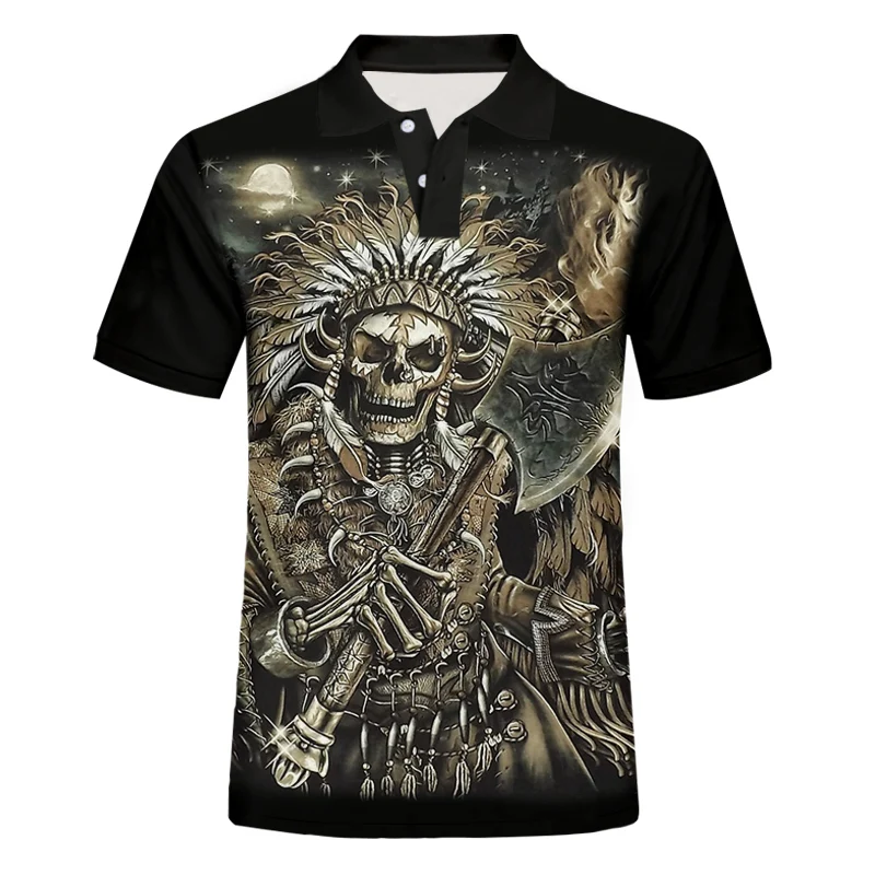 

Мужская футболка-поло IFPD в стиле хип-хоп с принтом воина