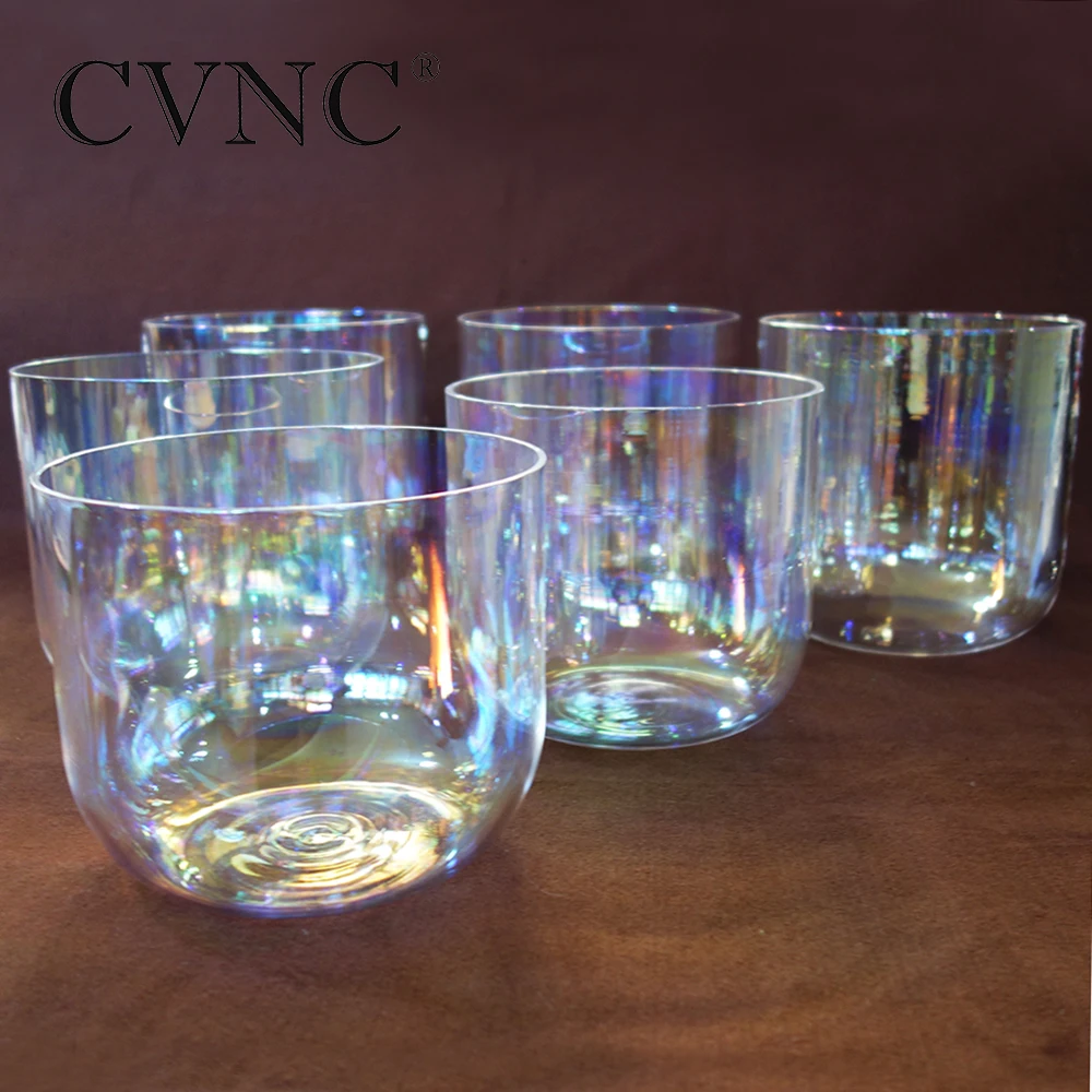 CVNC 7 ''космический светильник чакра C настроенным корнем Прозрачный Кварцевый Поющая чаша