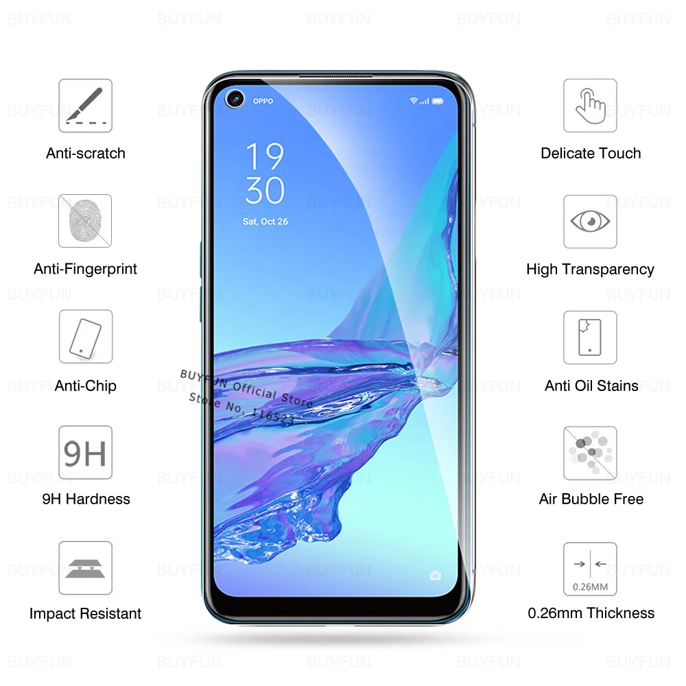 2pcs tempered glass for oppo a53 a53s screen protector for oppo a 53 53a 35a a 53s cph2127 6 5protective film free global shipping
