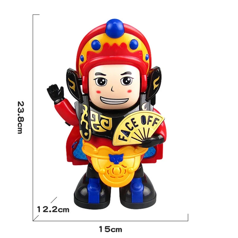 

New Electric Face-changing Dancing Robot Chinese Style Luminous Music Doll Sichuan Opera Doll Children Funny Toy Birthday Gift