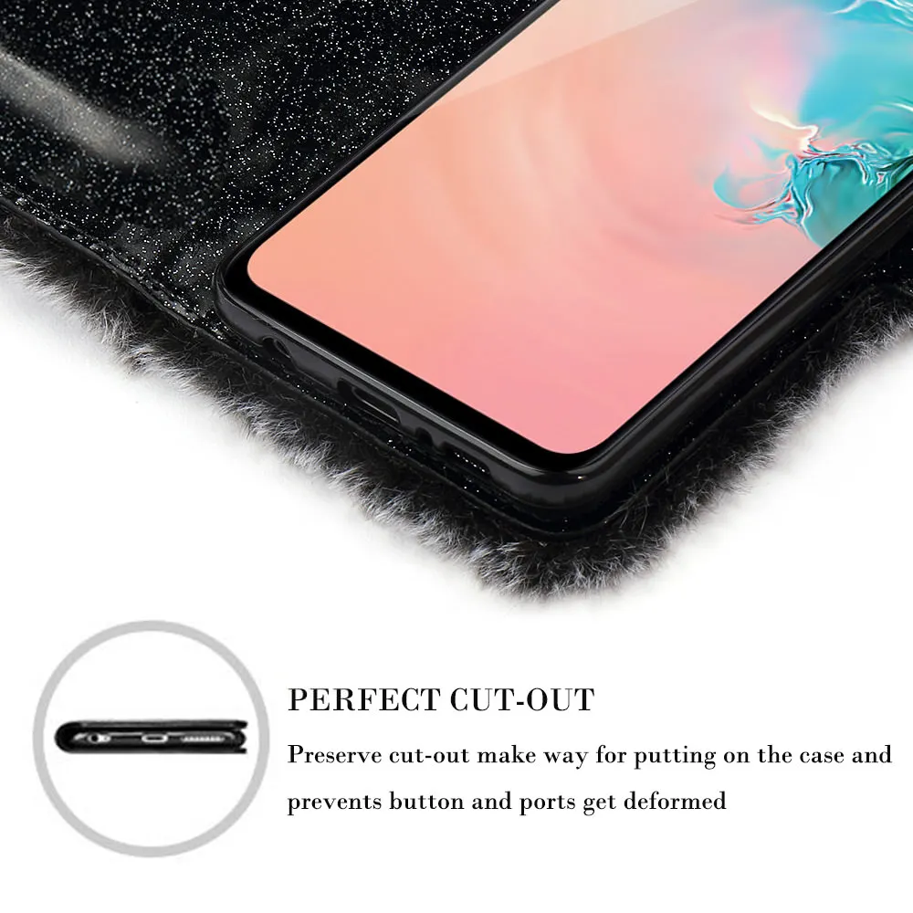 LLZ.COQUE Бумажник Стенд флип чехол для телефона для samsung Note 9 10 5G S10 S10e S9 S8 S7 Plus Edge Магнитный меховой плюшевый чехол