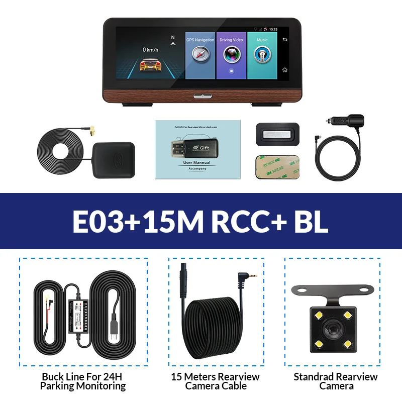 E-ACE E03 автомобильный gps-навигатор 4G Автомобильный видеорегистратор Камера заднего вида с двойным объективом 8 дюймов Android 5,1 ADAS видео рекордер навигаторы