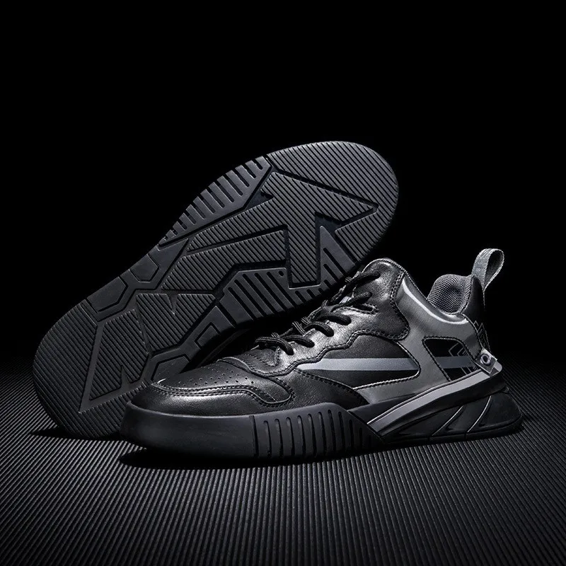 Кроссовки мужские из натуральной кожи спортивная обувь резина Нескользящие для