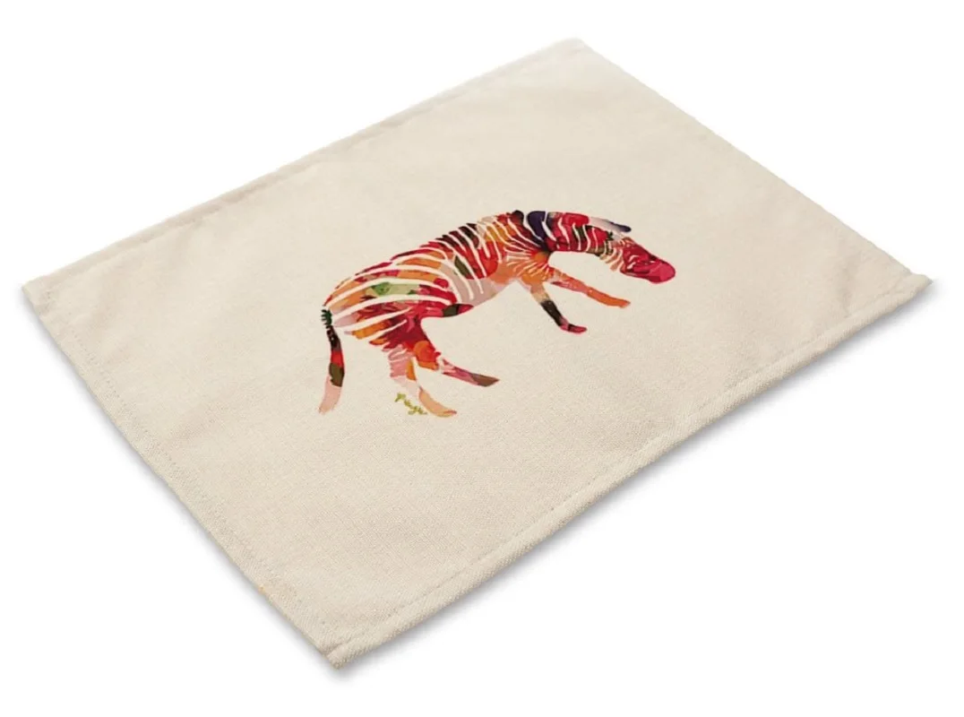 CAMMITEVER Painting Animal Deer Elephant Zebra Giraffe Ostrich Bowl Tableware Pad Coaster Chinese Kitchen Accessories | Дом и сад