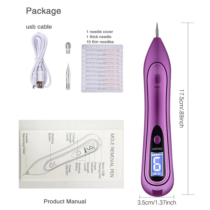 Черное средство для удаления пятен лазерная плазменная ручка 9 уровней