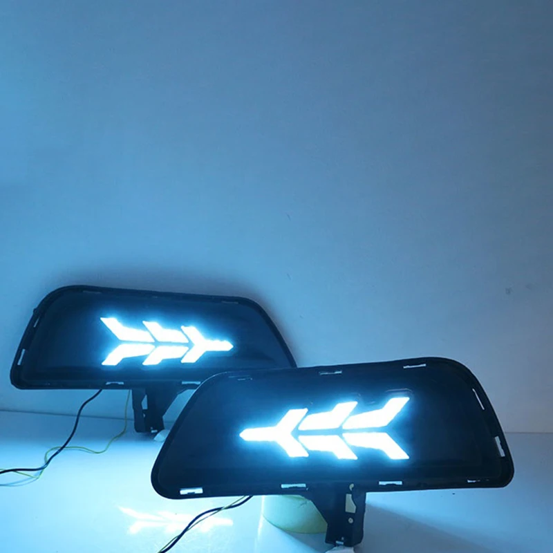 Дневные ходовые огни противотуманные фары с желтым указателем поворота для chevrolet