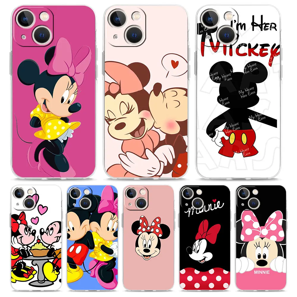 

mickey and minnie mouse Case for iPhone 7 8 SE2 11 Pro Max XR XS MAX 5 5S 6S Plus Transparent Soft Cover Shell Coque