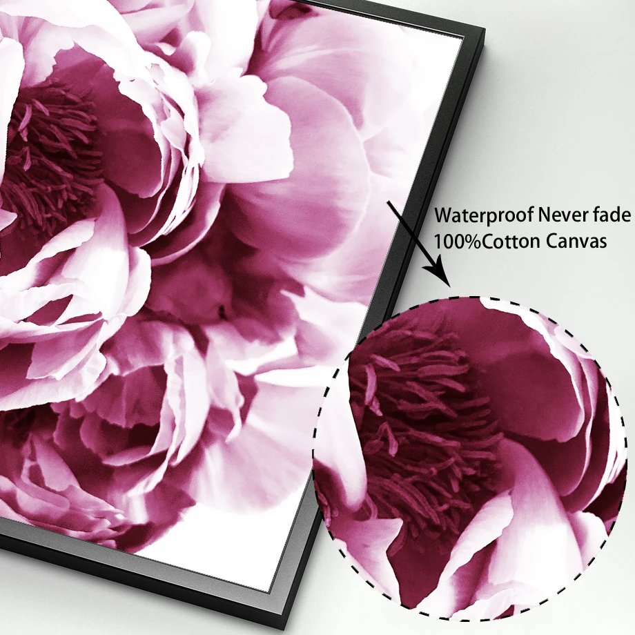 

Scandinavian Style Plants Posters And Print Pink flowers Decorative Picture Modern Wall Art Paintings for Living Room Home Decor