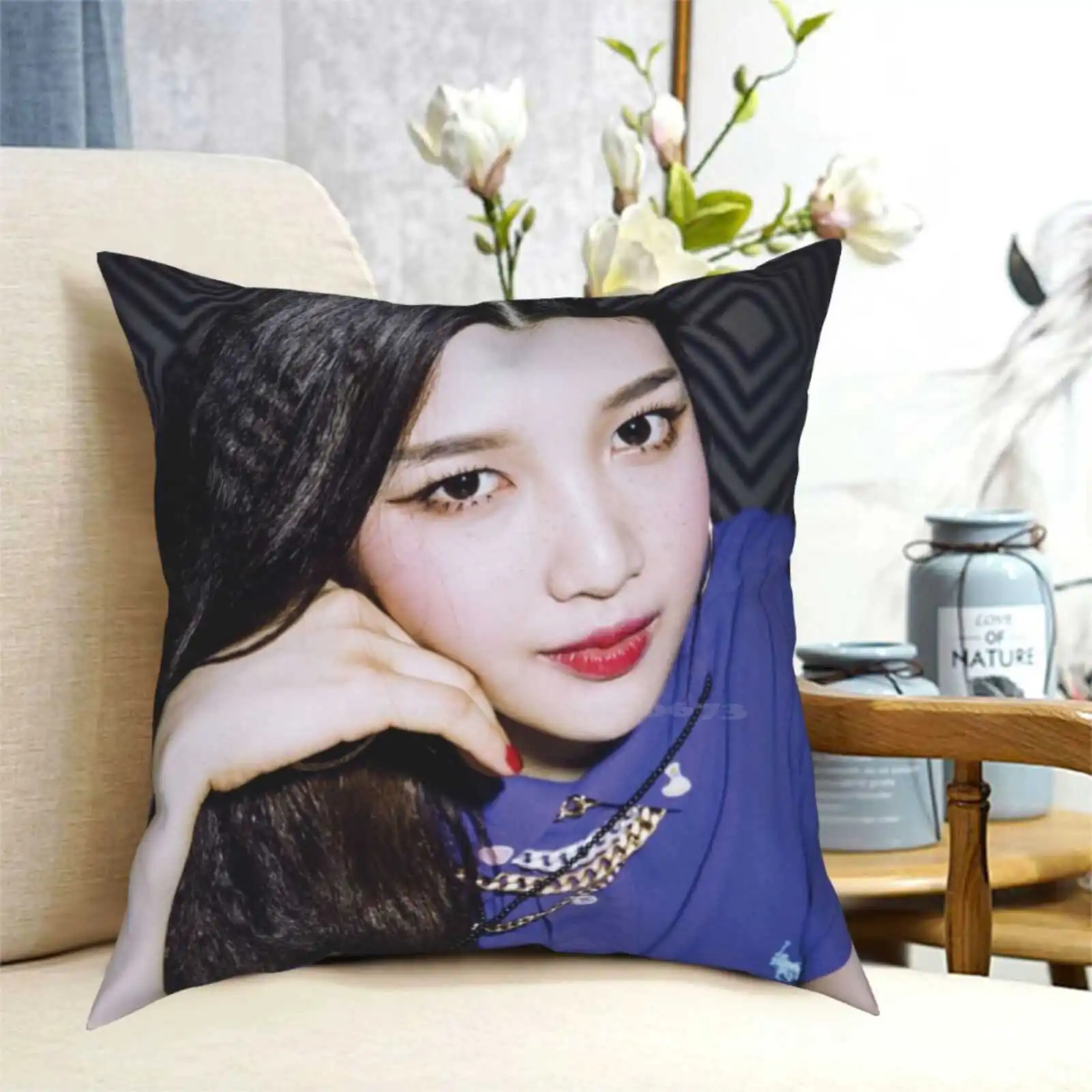 Красная бархатная забавная Милая декоративная квадратная наволочка г. Ирен