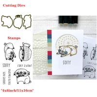pugs and hugs 2021 new transparent stamps and dies for diy scrapbooking paper cards making crafts supplies clear stamps