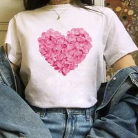 2021 womens t shirt cute heart love printed t shirt summer casual tshirts tees harajuku korean style graphic tops kawaii female