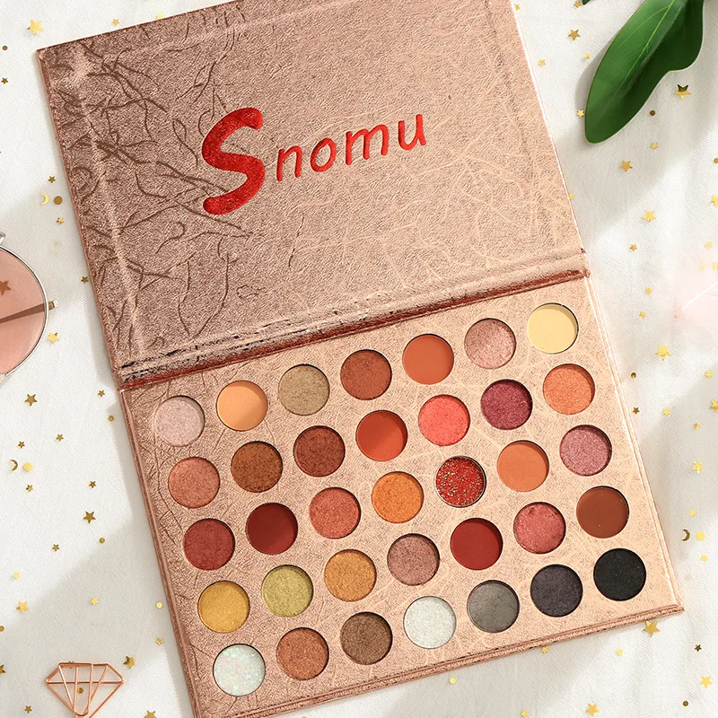 

Палетка матовых мерцающих теней для век Snomu 35 цветов, Палетка теней для век, перламутровый стойкий макияж, косметический набор rjcvtnbrf