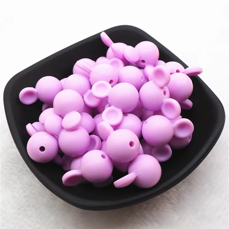 Lilac Chenkai 10 шт. BPA Free силиконовый галстук-бабочка Прорезыватель для зубов бусины DIY Baby Shower Прорезыватель для зубов Монтессори Сенсорная игрушка бант-узел Аксессуары - Цвет: Lilac