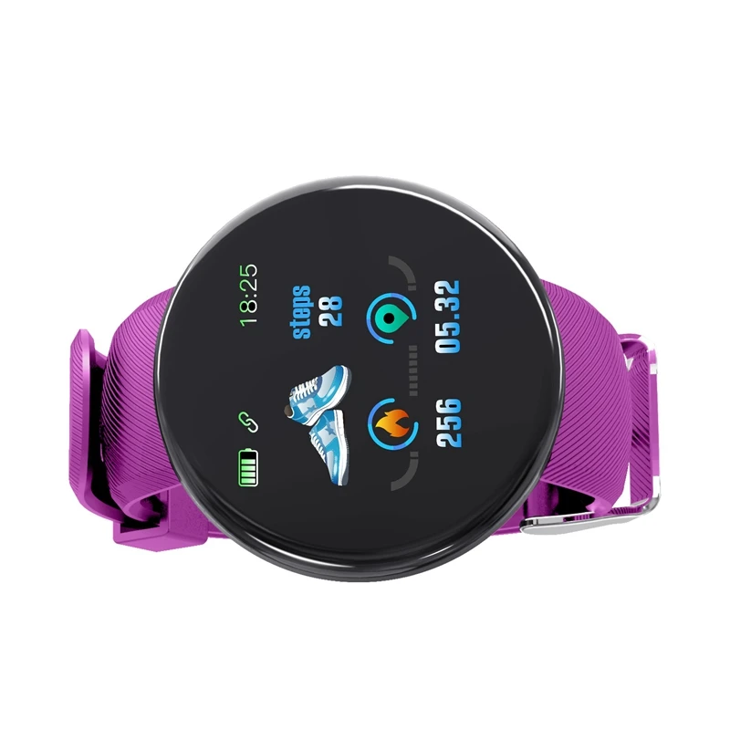 D18 Bluetooth Смарт часы для мужчин и женщин кровяное давление круглые