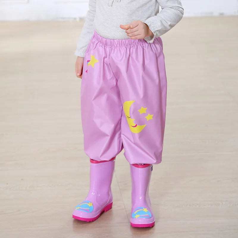 

Korean Version of Children's Rain Pants Boys and Girls Students Baby Waterproof Pants Can Be Accompanied By Raincoats