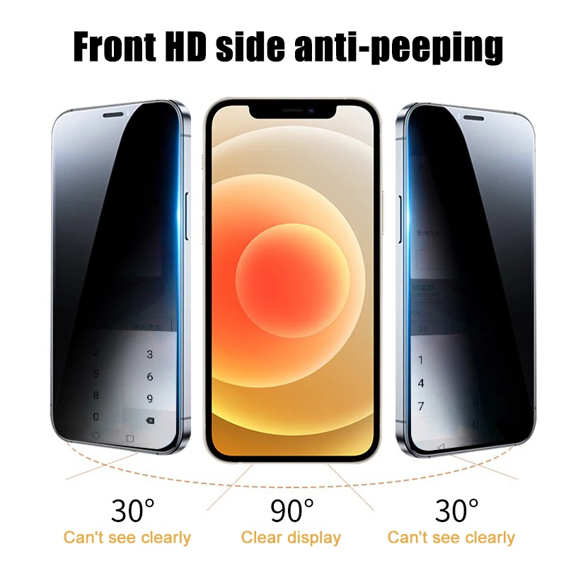Full Cover Anti-Peeping Tempered Glass for IPhone 12 11 Pro Max 12Mini Privacy Screen Protector on IPhone X XR XS 6 6s 7 8 Plus