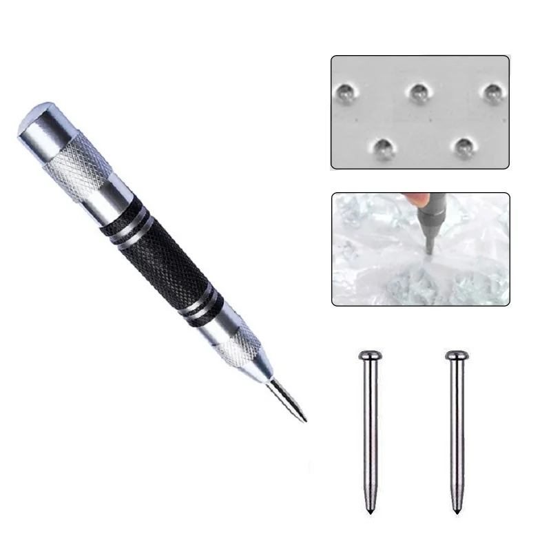 

Automatic Center Punch Locator Spring Loaded Window Breaker Mark Center Puncture Adjustable Marker Woodworking Tool Drill Bit