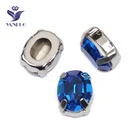 YANRUO 4128 все размеры Капри синие овальные пришитые стразы из стекла кристалл точка сзади K9 Стразы модные камни для украшения одежды