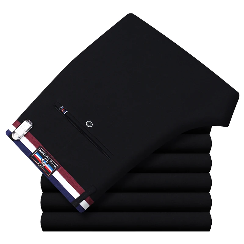 black 6633 ICPANS, мужской костюм, брюки, Осенние, мужские, платье, брюки, прямые, бизнес, офис, мужские, Формальные Брюки, большой размер, классические брюки для мужчин - Цвет: black 6633