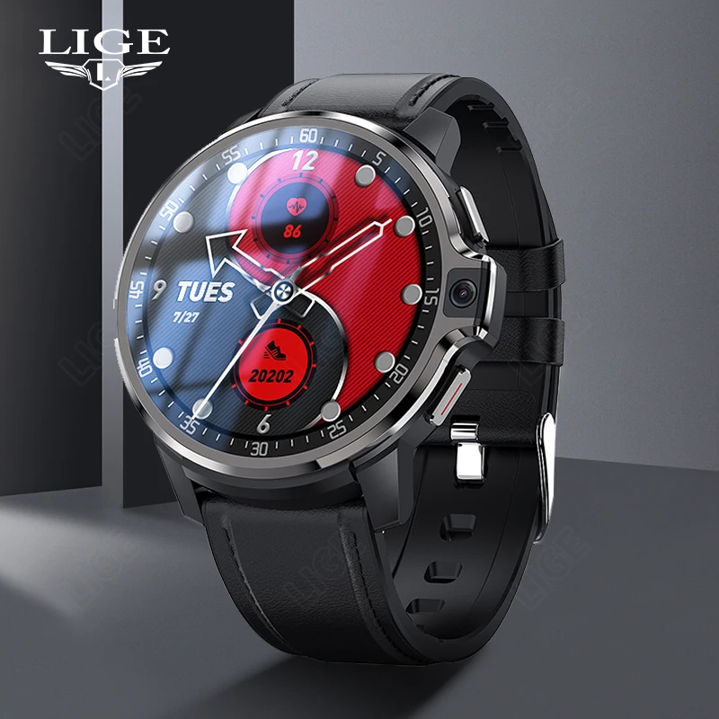 Смарт-часы LIGE мужские с поддержкой SIM-карты 1 6 дюйма 4 + 64/128 ГБ | Электроника