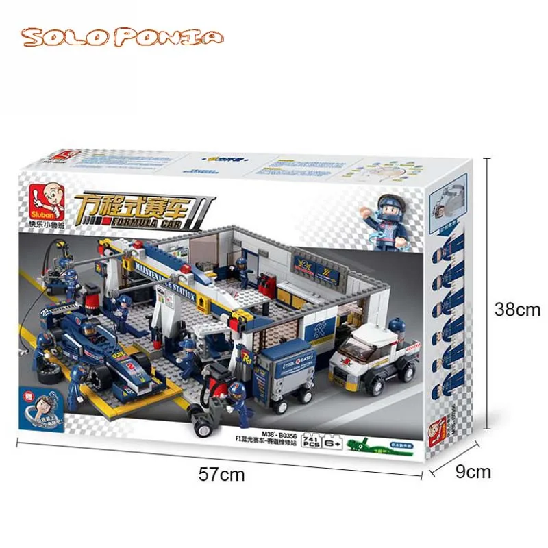 0356 F1 ремонтная станция строительный блок гоночный образовательные строительные
