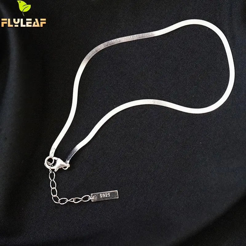 

Flyleaf Snake bone chain Real 925 Sterling Silver Anklet Bracelet Fashion Fine Jewelry For Women Anklets On Foot Enkelbandje