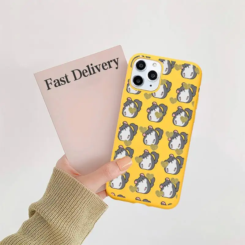

Cute cartoon animals Phone Case Candy Color Yellow for iPhone 11 12 pro XS MAX 8 7 6 6S Plus X 5S SE 2020 XR