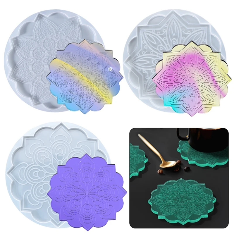 

Silicone Diy Homemade Mold Coaster Crystal Dripping Creative Silicone Mold Crystal Drip Placemat Mold for Diy Craft