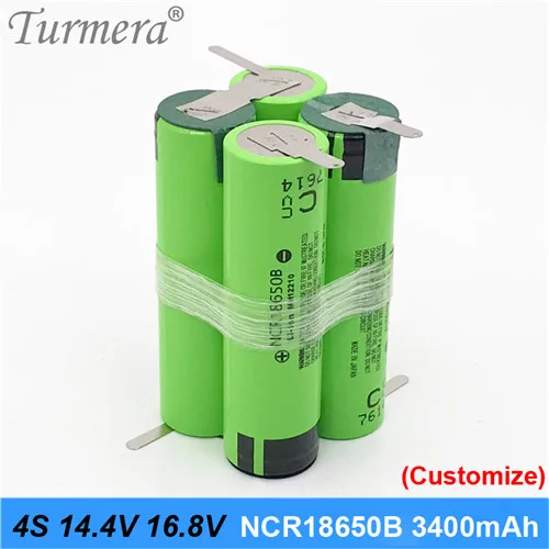 4S1P-34B-P-01 18650 батарея 3400mAh 6800mAh ncr18650b 12,6 v 16,8 v 21v батарея для отвертки shurik shura батарея 3s 4S 5s пайка - Цвет: 4S1P-34B-P-01