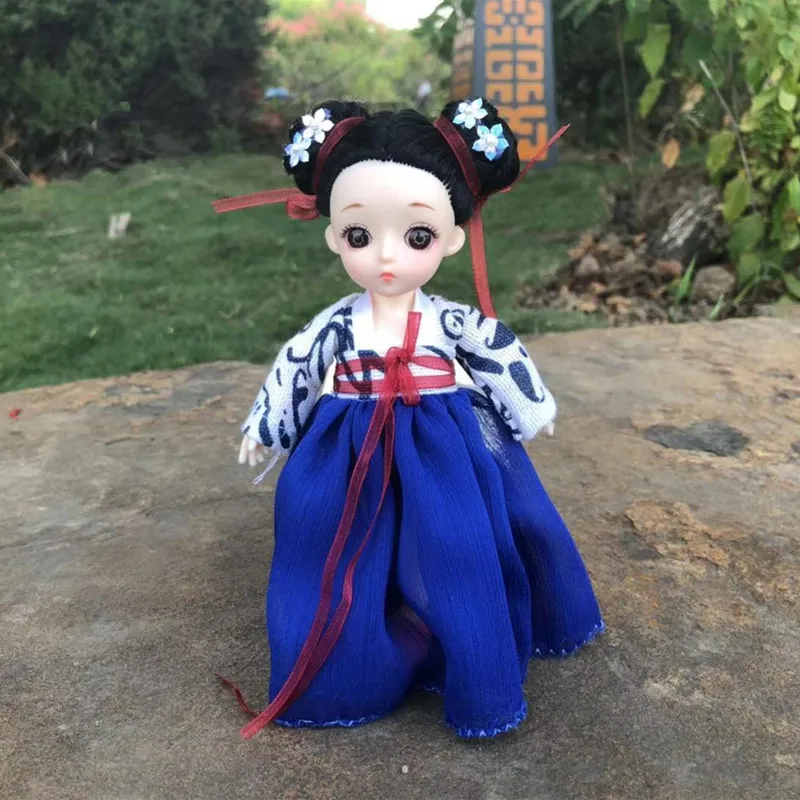 

New 16cm BJD Mini Doll with 13 Movable Joints Chinese Style 3D Eyes Beautiful Dolls and Clothes Dress Up Dolls Toys For Girls
