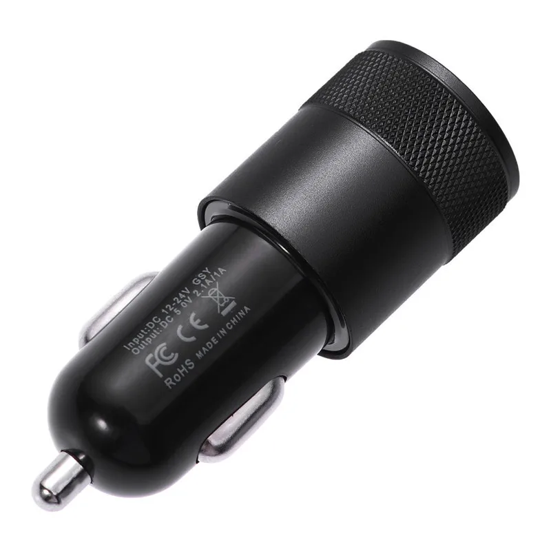 Автомобильное зарядное устройство 2.1A 1A сплав 2 usb порта универсальная