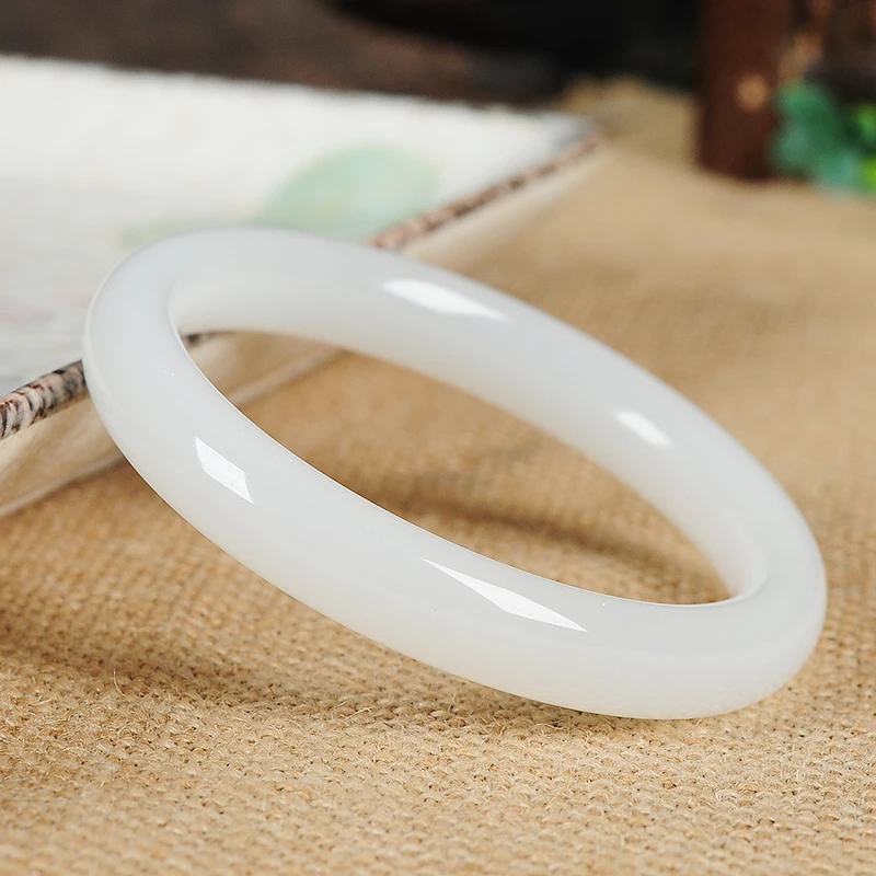 Подлинная натуральная Афганская белая Нефритовая браслет женский 53-64 мм