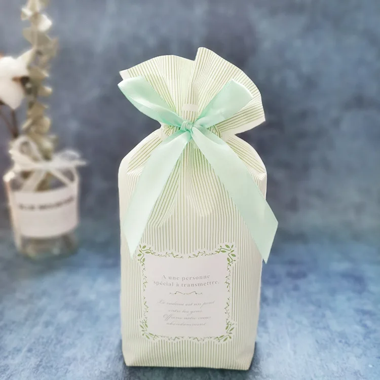 Christmas bag-8 10PCSNew Year Christmas Bag Christmas Gift Bag Candy Cookies Plastic Bag for Packaging Food Gift Drawstring Drawstring Pocket - Color: Christmas bag-8