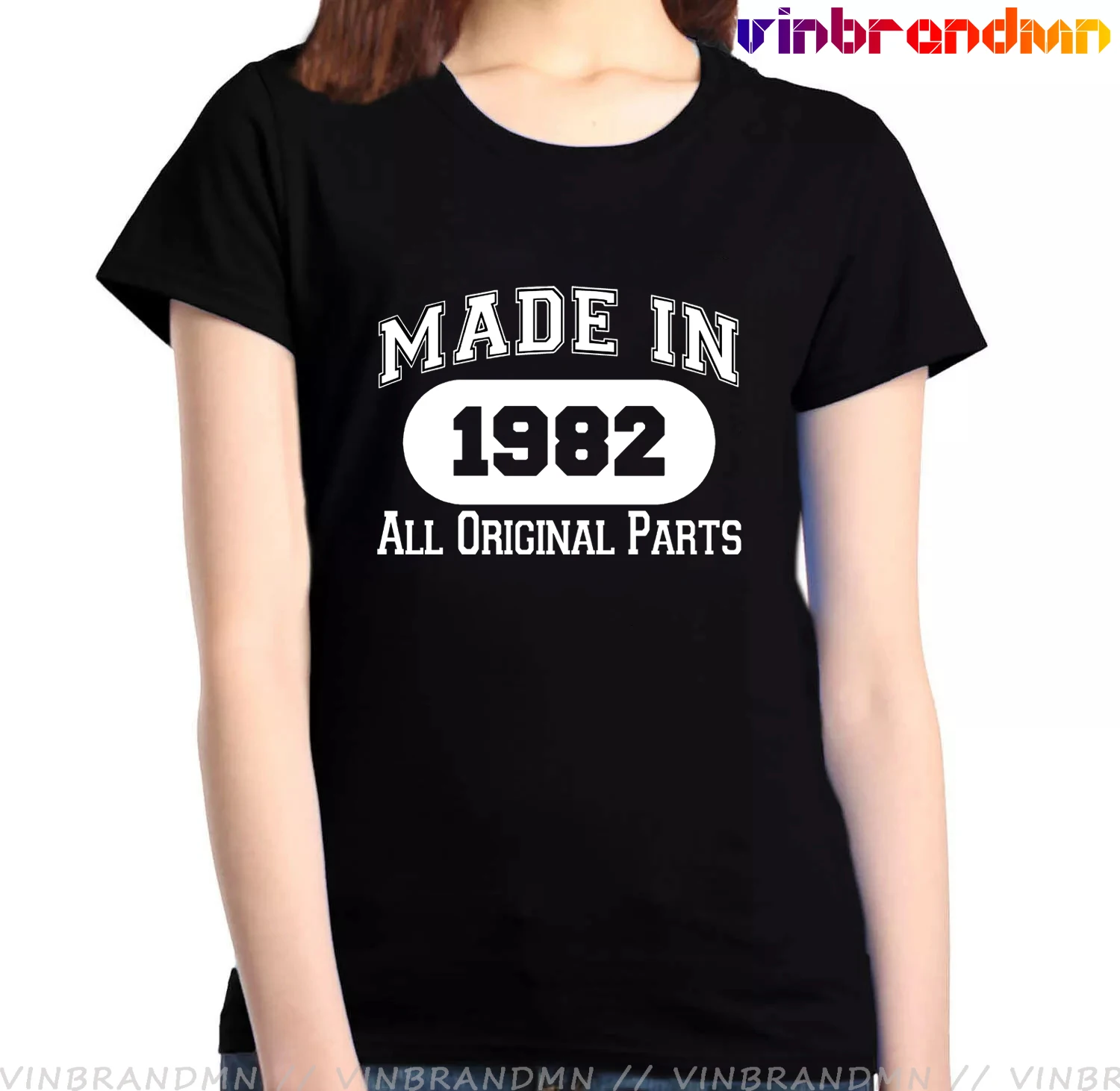 

Made In 1982 T Shirt women Cotton round Neck Mother Day Birthday Gift Born in 1982 T Shirt Tops Tee 39rd anniversary gift Tshirt