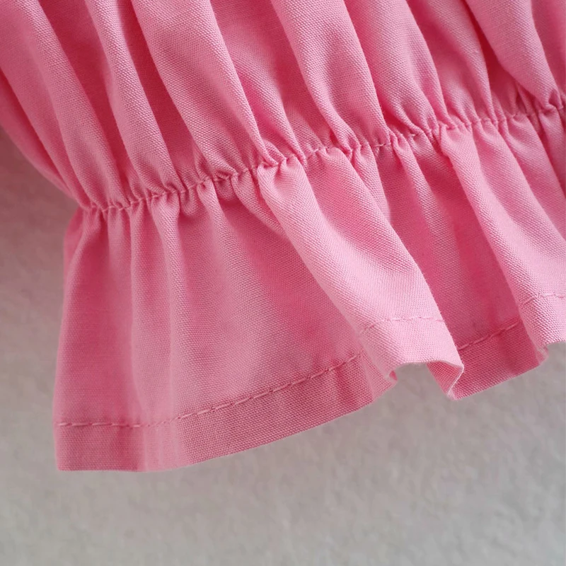 

ZA 2021 Summer Women Slash Neck Blouse Solid Half Sleeve Elastic Shirts Office Lady Female Top Puff Sleeve Blouses