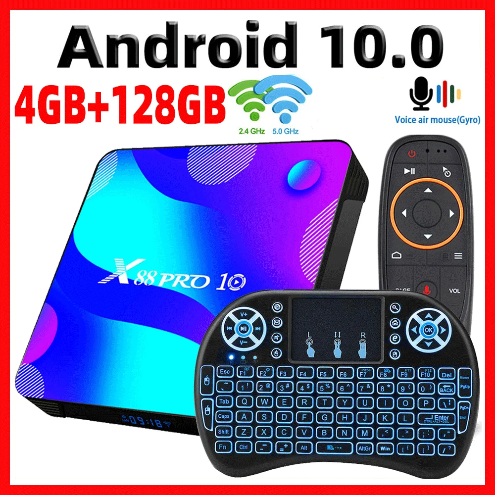

2021Smart TV Box Android 10 X88 PRO 10 Max 4GB 64GB TVBOX Rockchip RK3318 4K 60fps USB3.0 Google PlayStore Youtube Set top Box