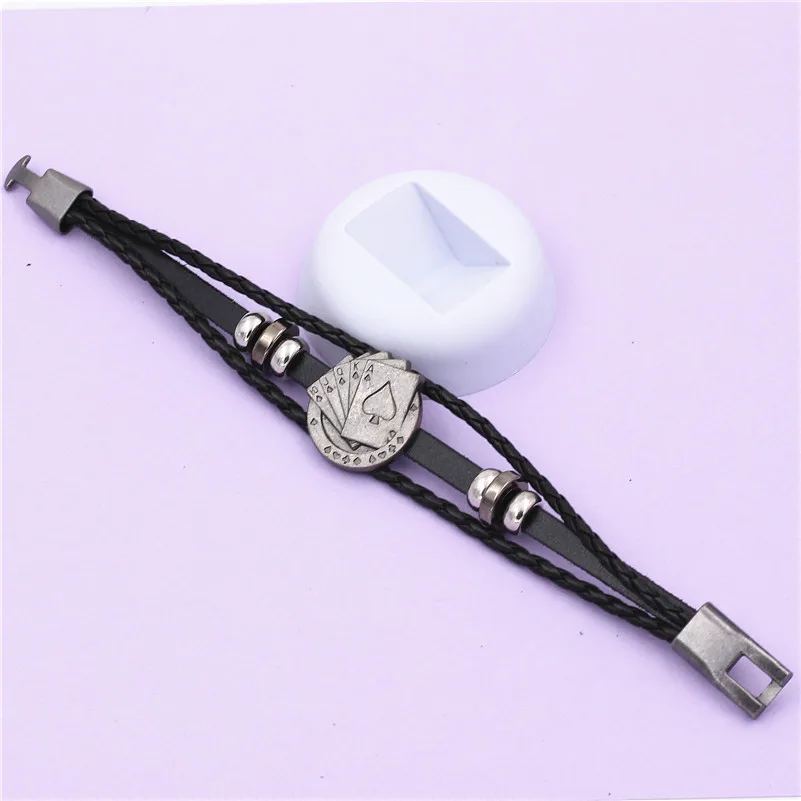 

DGW Multilayer Bracelet Men Casual Fashion Braided Leather Bracelets For Women Wood Bead Bracelet Punk Rock Men Jewelry