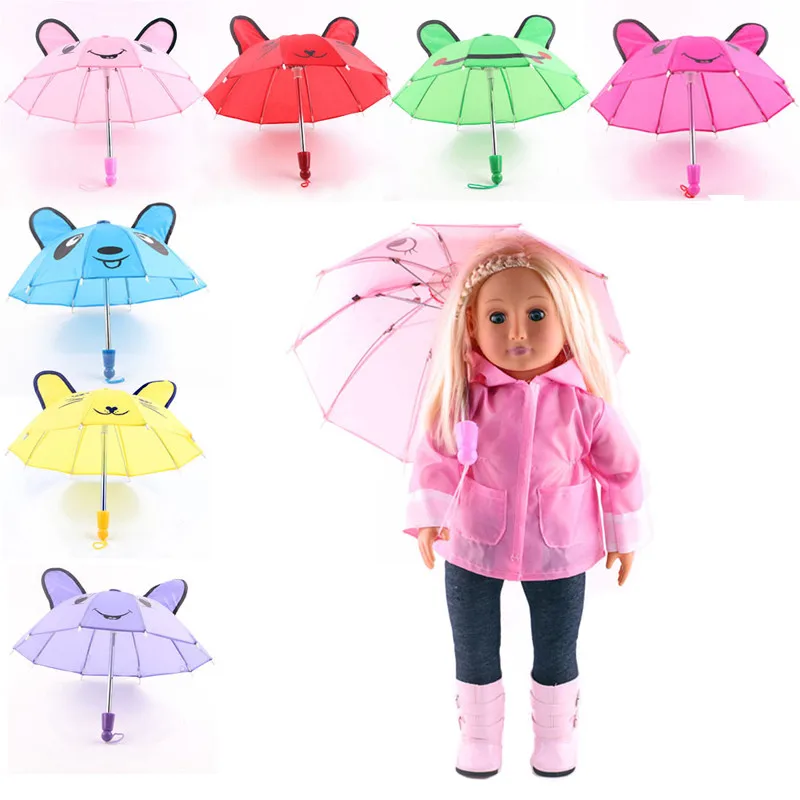 Зонт солнцезащитный однотонный с милым рисунком аксессуары для кукол 18 дюймов 43