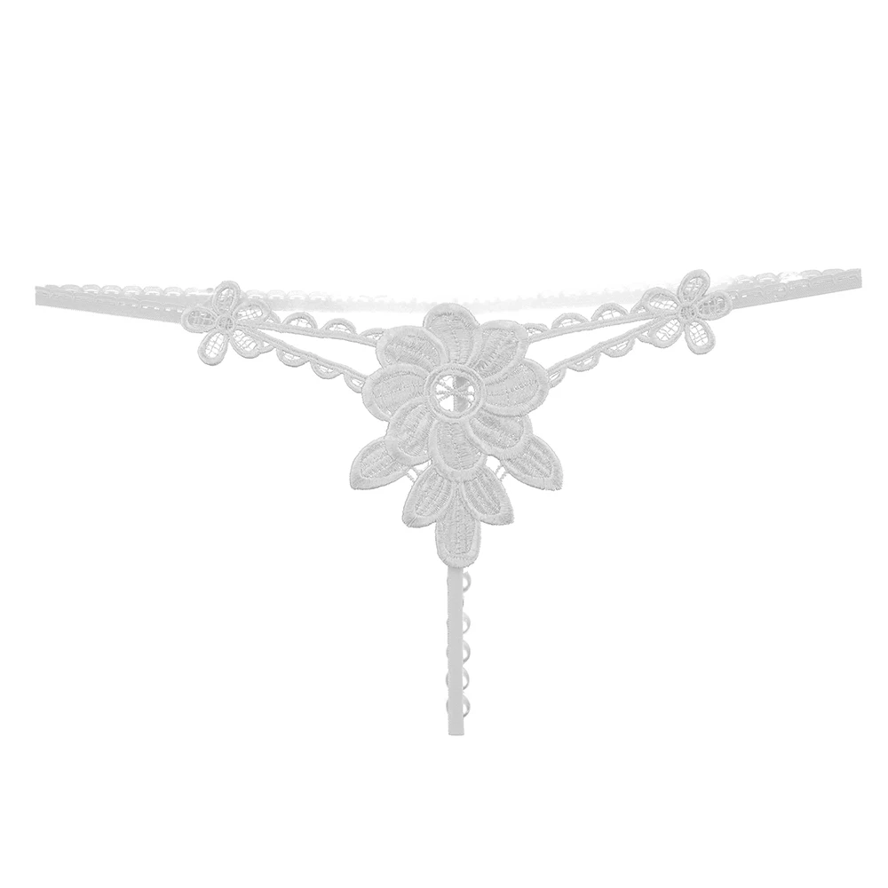 Женские кружевные трусики с Т образной спинкой стринги и бусинами